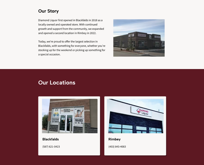 Diamond Liquor About page