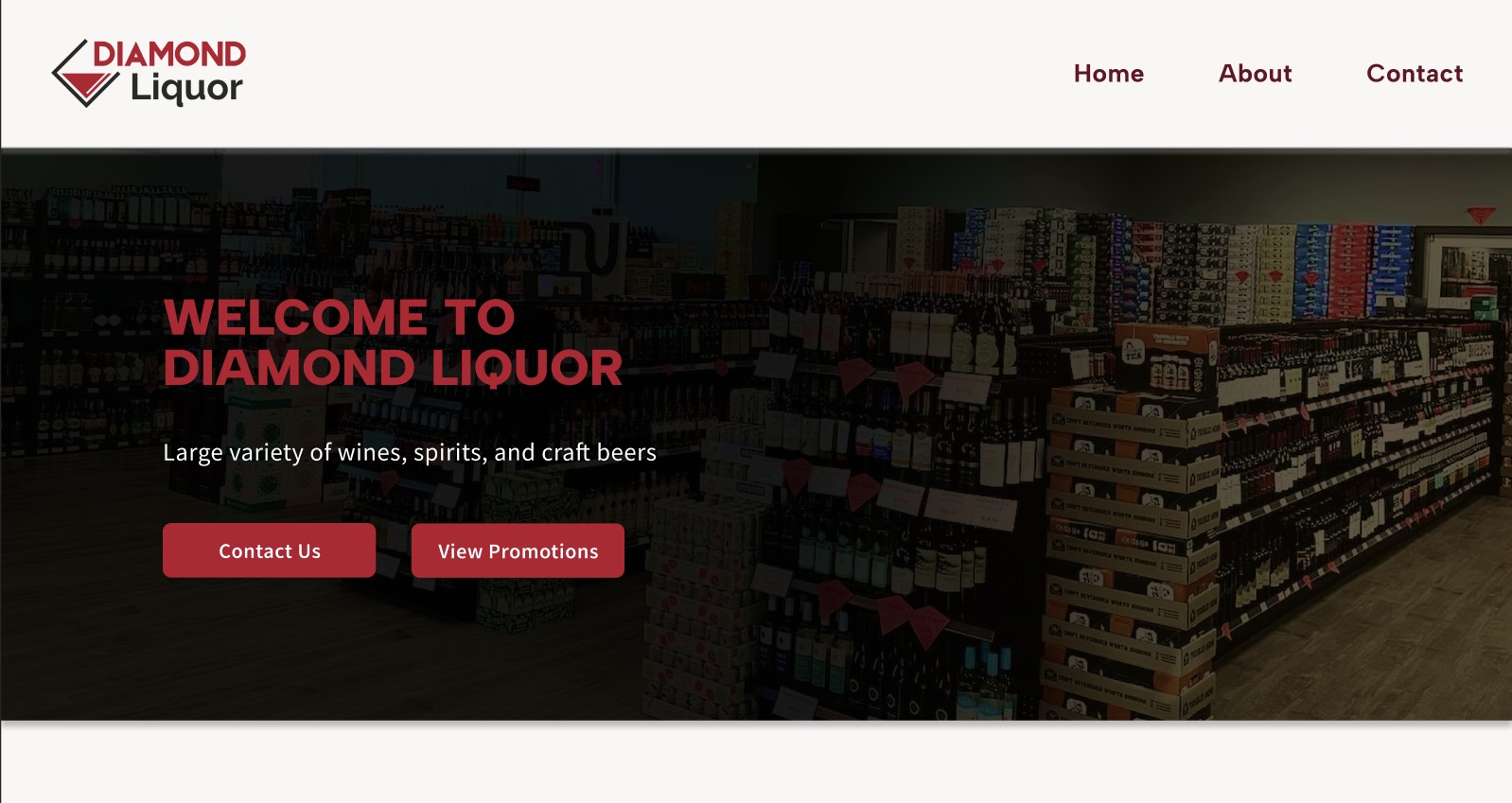 Diamond Liquor website