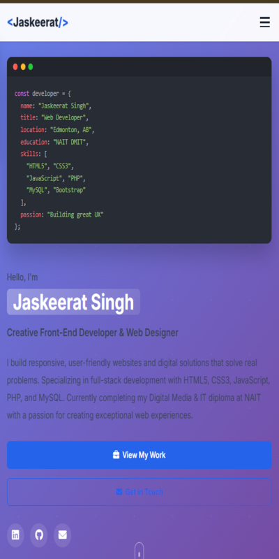 Portfolio - Mobile responsive design